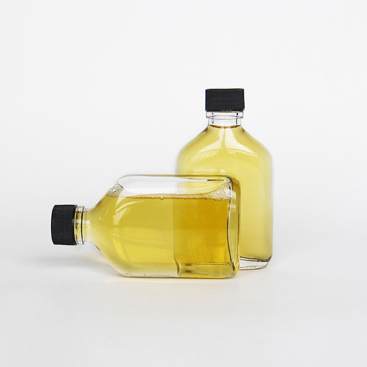 Clear Glass 100ML Long Neck Hip Flask For Bitter Beer Coffee Packaging