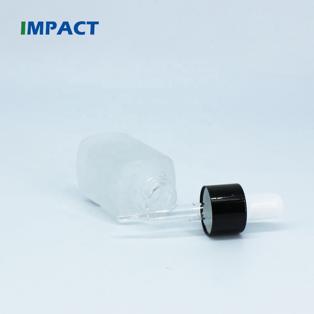 Clear Glass Bottle with Custom Color Dropper