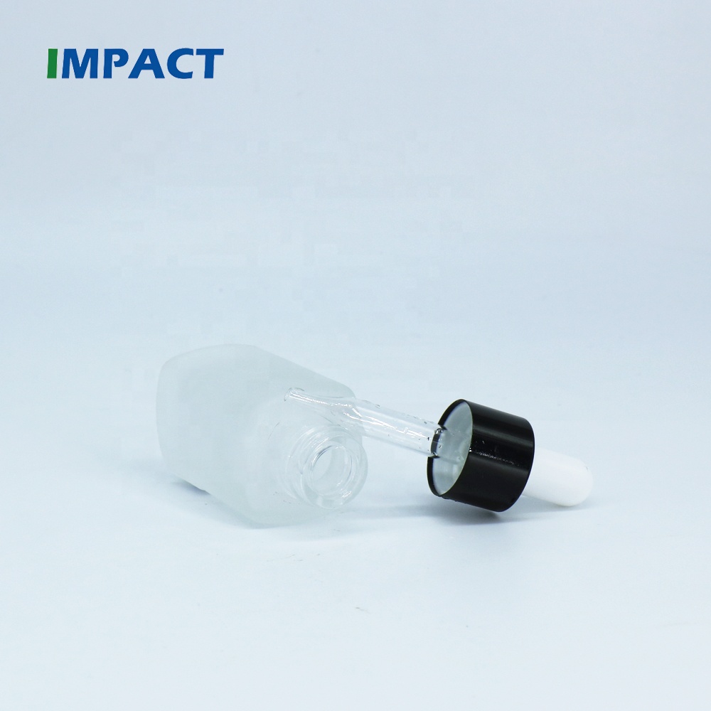 Clear Glass Bottle with Custom Color Dropper