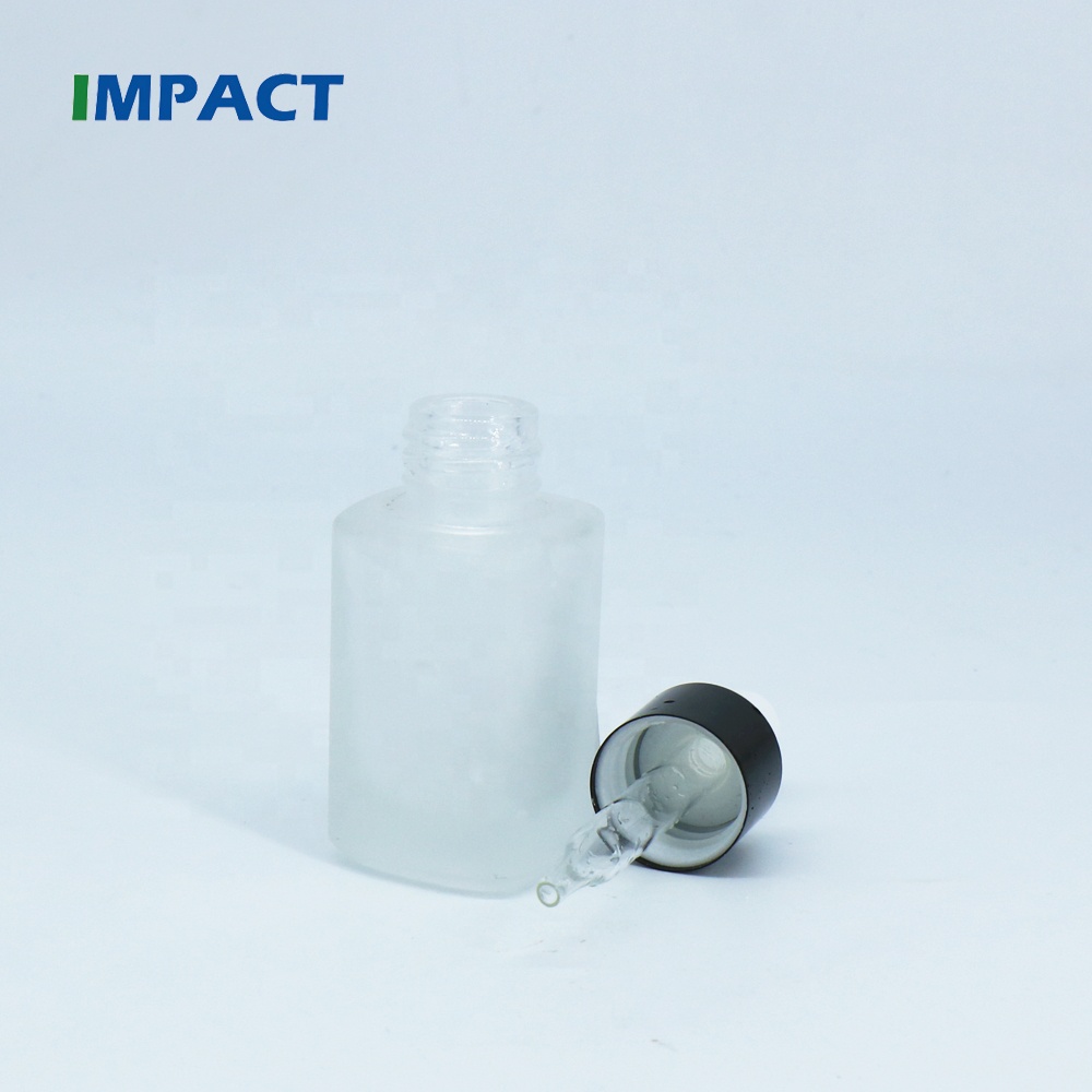 Clear Glass Bottle with Custom Color Dropper