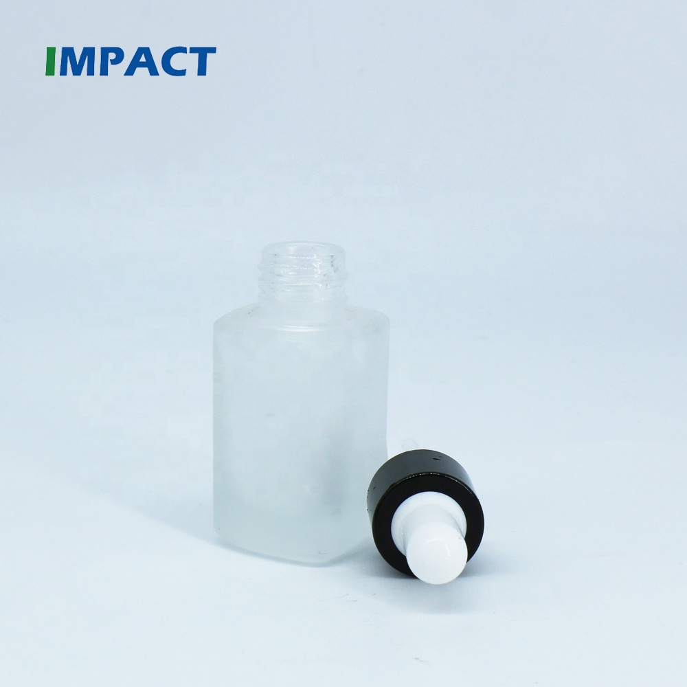 Clear Glass Bottle with Custom Color Dropper