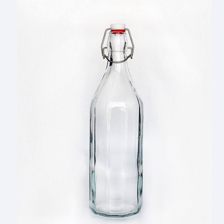 Clear Glass Bottle with Swing Top for Kombuca