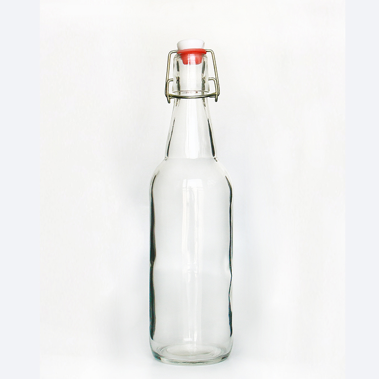 Clear Glass Bottle with Swing Top for Kombuca