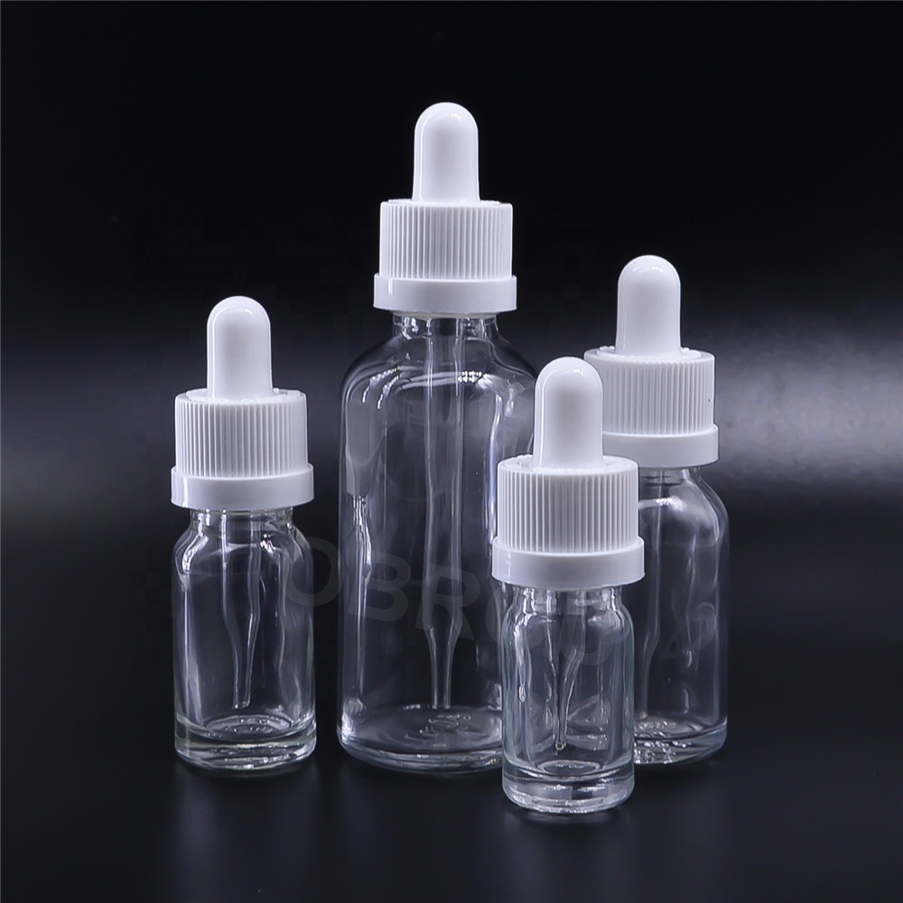 Clear Glass Bottles 10ml 20ml 30ml 50ml E Liquid Ejuice Pipette Dropper Bottles for Essence Oil Liquid