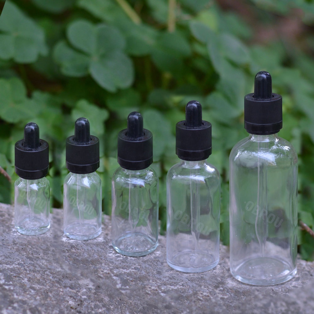 Clear Glass Bottles 10ml 20ml 30ml 50ml E Liquid Ejuice Pipette Dropper Bottles for Essence Oil Liquid