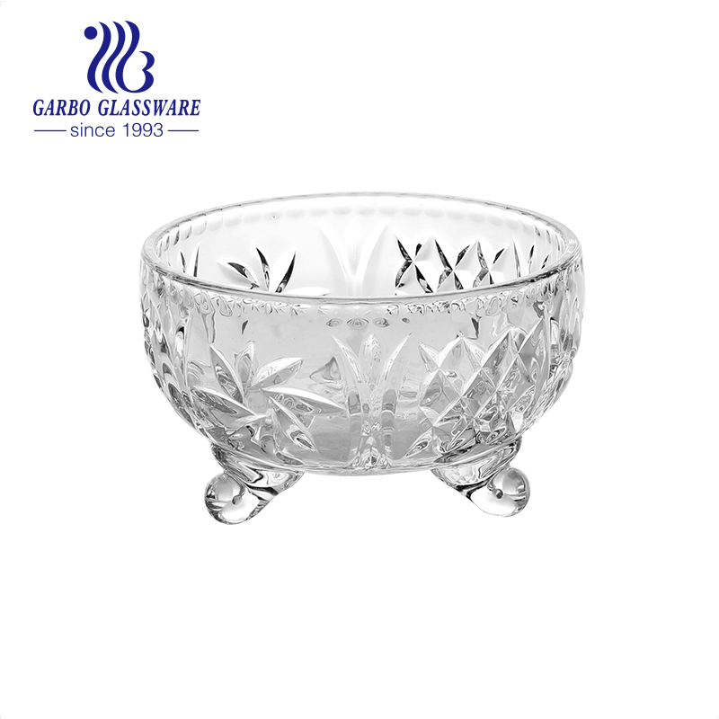 Clear Glass Candy Dish Decorative Salad Bowl Candy Bowl with Lid high quality big indonesia glassware wholesale stock glassware