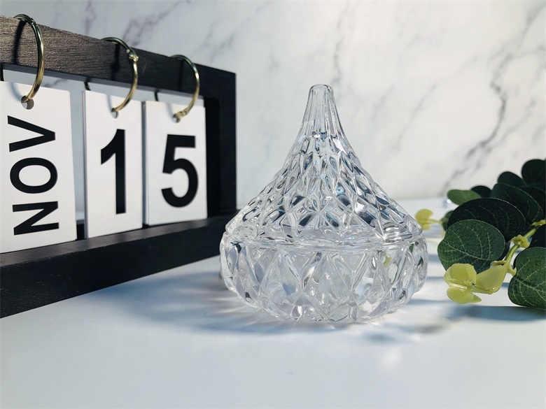 Clear Glass Candy Dish Decorative Salad Bowl Candy Bowl with Lid high quality big indonesia glassware wholesale stock glassware