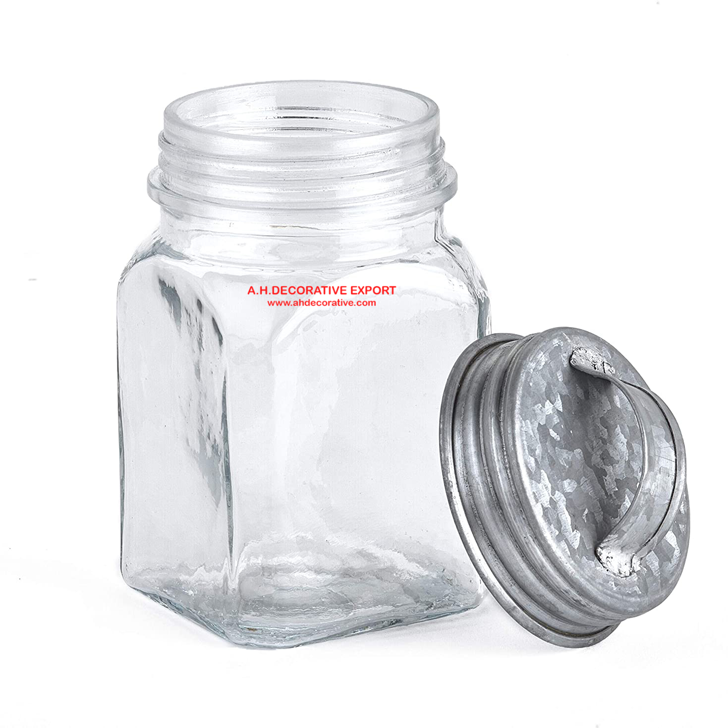 Clear Glass Canister Set/Decorative Clear Glass Canister Set with Tray for Kitchen Storage