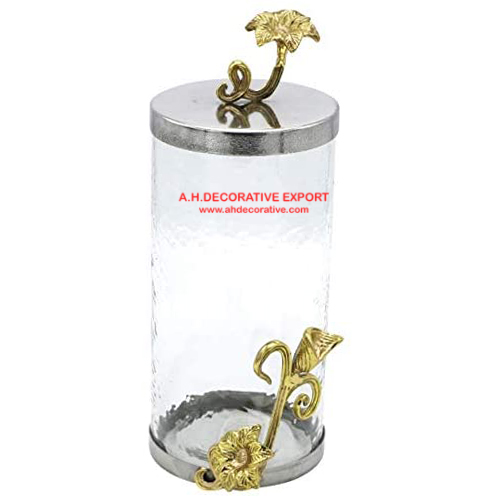 Clear Glass Canister Set/Decorative Clear Glass Canister Set with Tray for Kitchen Storage