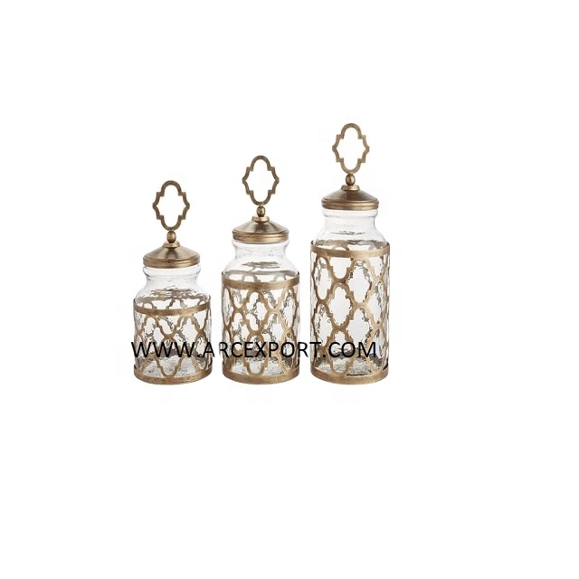 Clear Glass Fancy Jar Canister Sets