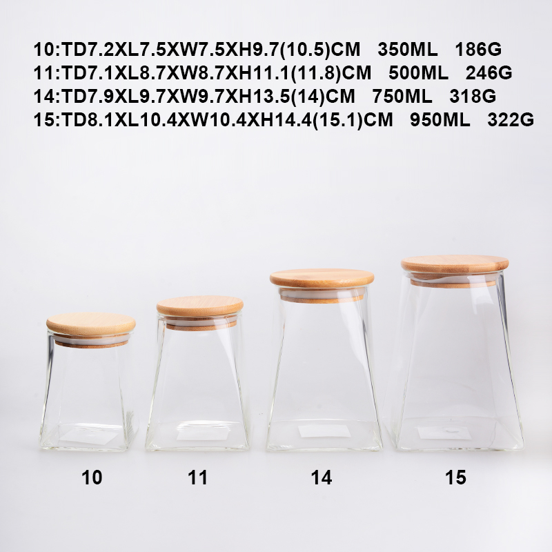 Clear Glass Food Storage Canisters Set of 4