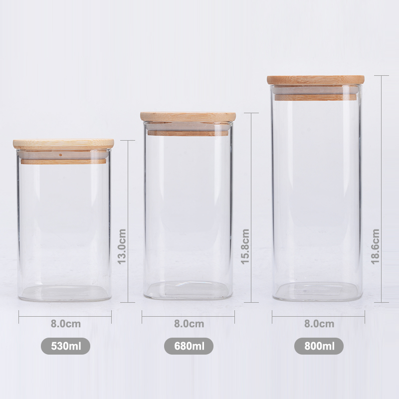 Clear Glass Food Storage Canisters Set of 4