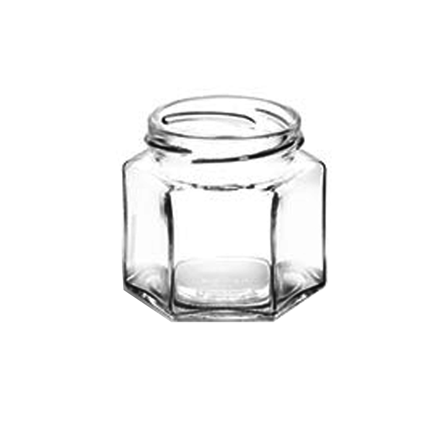 Clear Glass Hexagon Jars with Silver Metal Lug Caps glass jars for jam