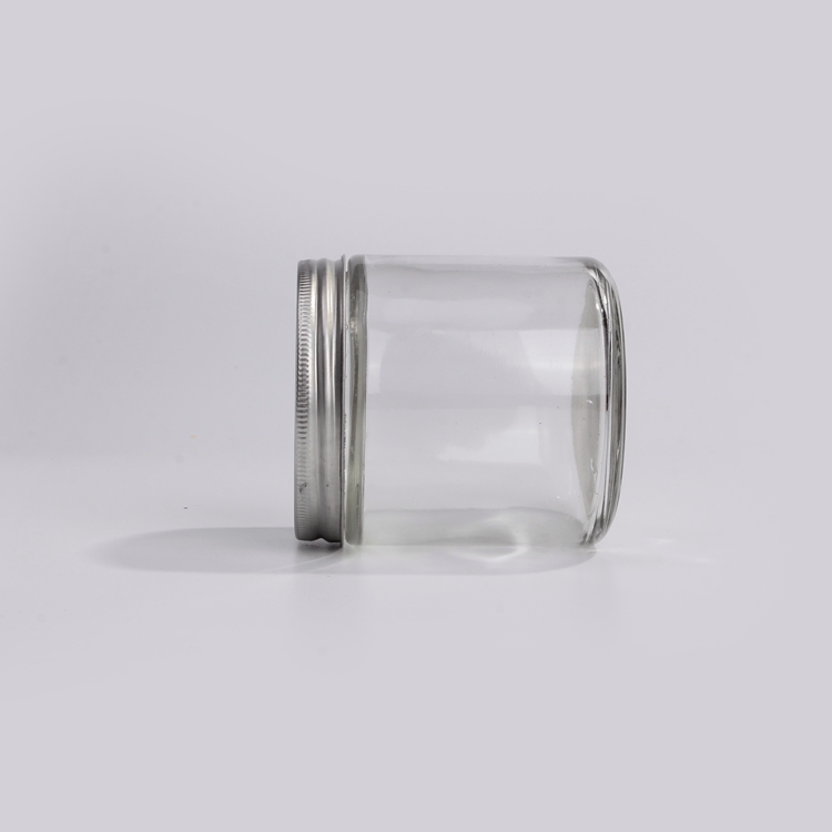 Clear Glass Jelly Jars 16oz Food Grade Glass Jar Straight Side 480ml Empt Glass Bottle With black Screw Lids