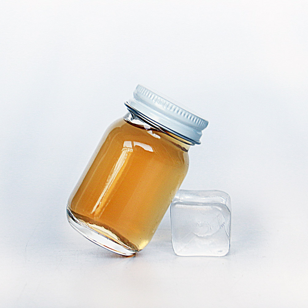 Clear Glass Mayberry Jars With White Metal Plastisol Lined Caps 50 ml