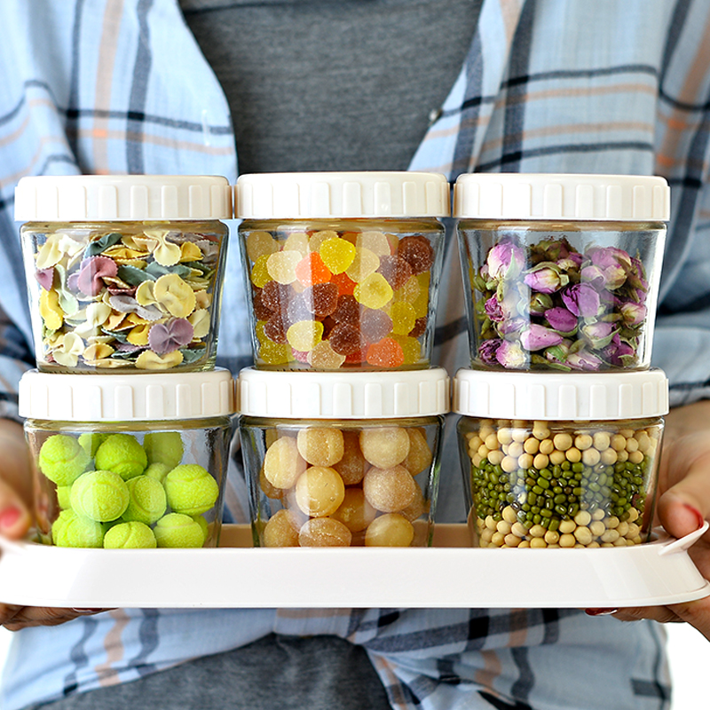 Clear Glass Sealed Jar Canister Food Storage Container 3pcs/set