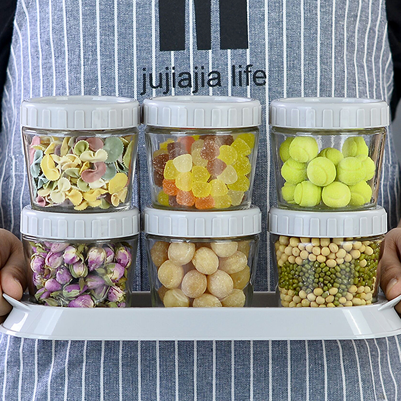 Clear Glass Sealed Jar Canister Food Storage Container 3pcs/set