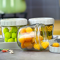 Clear Glass Sealed Jar Canister Food Storage Container 3pcs/set
