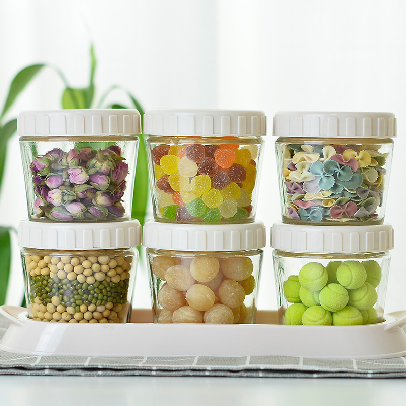 Clear Glass Sealed Jar Canister Food Storage Container 3pcs/set