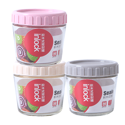 Clear Glass Sealed Jar Canister Food Storage Container 3pcs/set