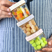 Clear Glass Sealed Jar Canister Food Storage Container 3pcs/set