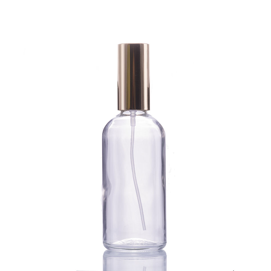 Clear Glass Spray Perfume Eempty Bottle with Gold Atomizer
