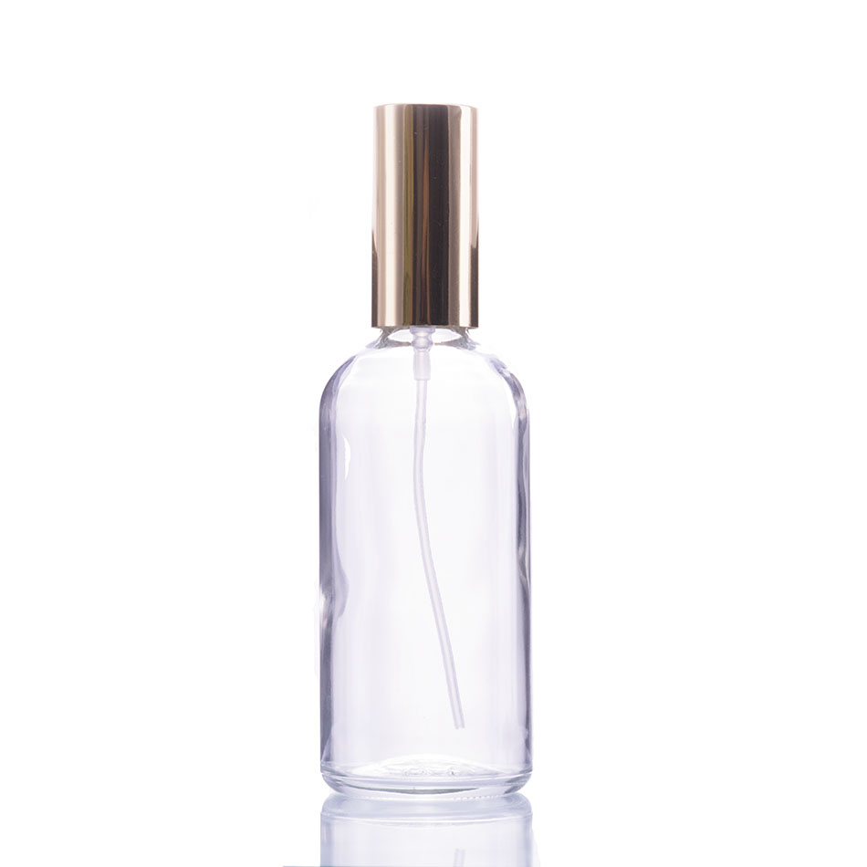 Clear Glass Spray Perfume Eempty Bottle with Gold Atomizer