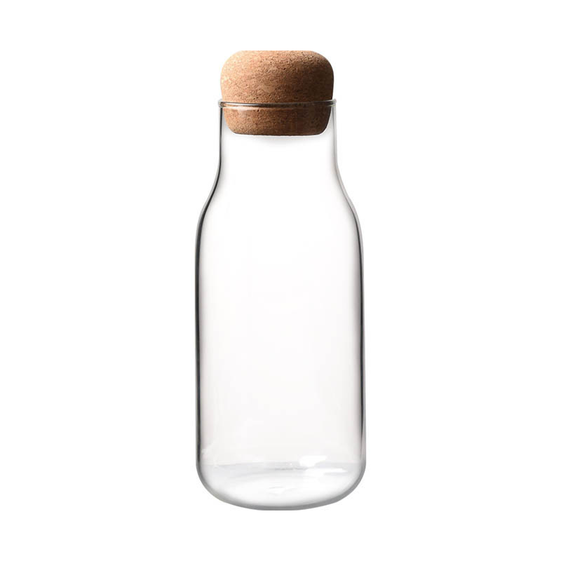 Clear Glass Storage Bottle / Jar with Cork Ball Stopper High Borosilicate Glass Storage Jar with Cork Stopper