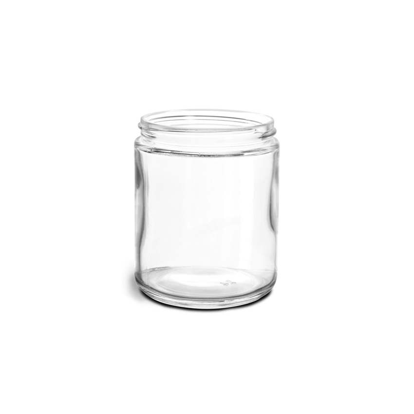 Clear Glass Straight Sided Jars with Black Phenolic Lined Caps candle jars jars glass