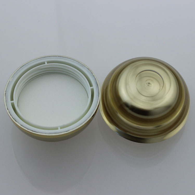 Clear Gold Round Empty Double Wall Cosmetic Plastic Jar, 5g 10g 30g 50g 100g Shimmery Gold PP Oval Jar for Cosmetic Packaging