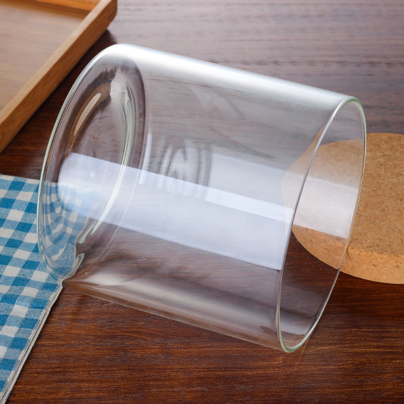 Clear High Borosilicate Container Wooden Lid Sealed Weed Glass Jar