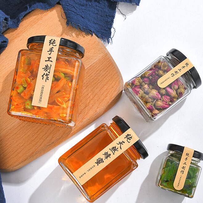 Clear Honey Bird's Nest Jelly Sealed food Jar Chili Pickle Canned Glass Jar