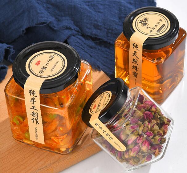 Clear Honey Bird's Nest Jelly Sealed food Jar Chili Pickle Canned Glass Jar