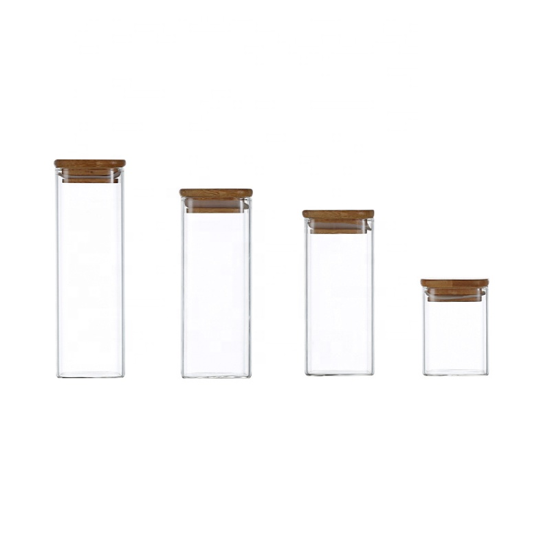Clear Jar Custom Empty Fancy Bottle Set Cookie Coffee Cylinder Food Container Glass Storage