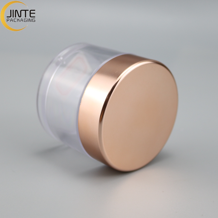 Clear Jar Packaging 200ml 8oz Clear Jar With Rose Gold Lid Body Cream Container