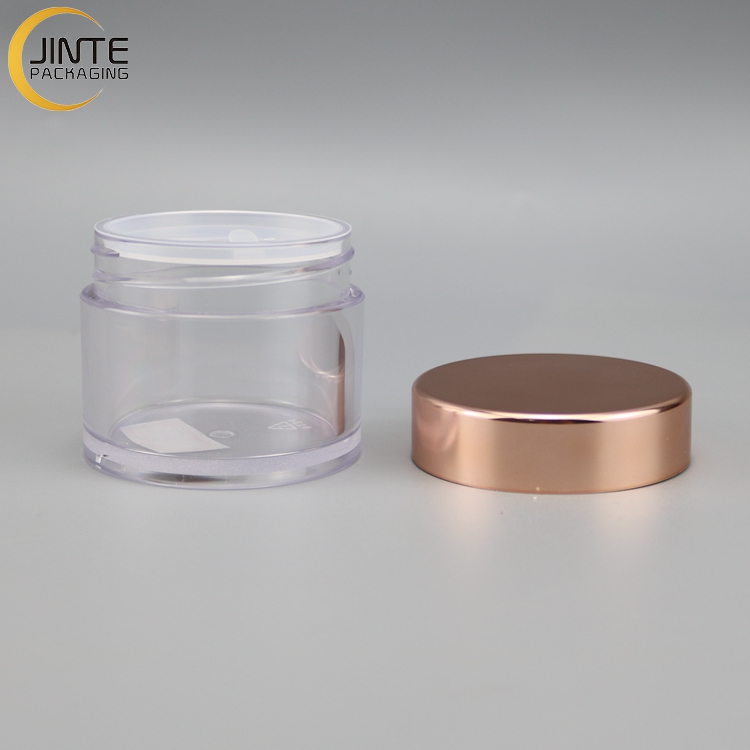 Clear Jar Packaging 200ml 8oz Clear Jar With Rose Gold Lid Body Cream Container