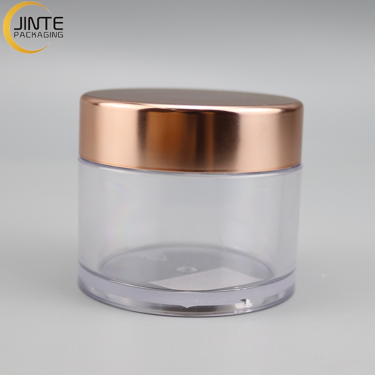 Clear Jar Packaging 200ml 8oz Clear Jar With Rose Gold Lid Body Cream Container