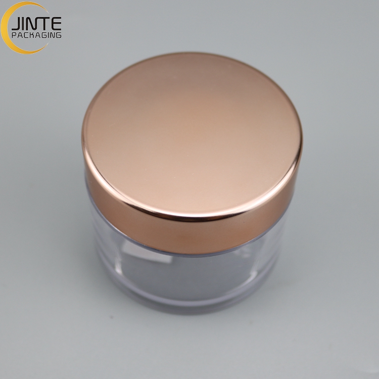 Clear Jar Packaging 200ml 8oz Clear Jar With Rose Gold Lid Body Cream Container