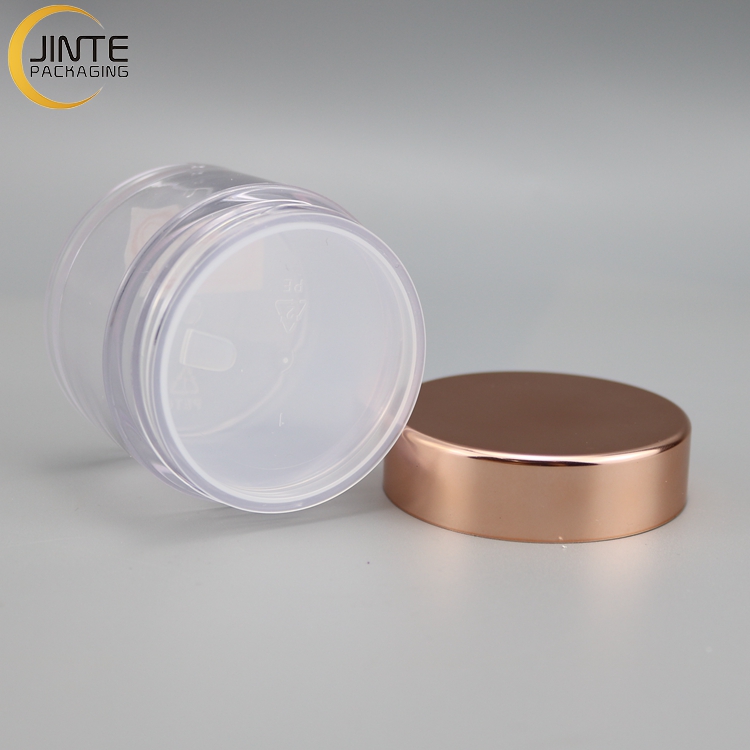 Clear Jar Packaging 200ml 8oz Clear Jar With Rose Gold Lid Body Cream Container
