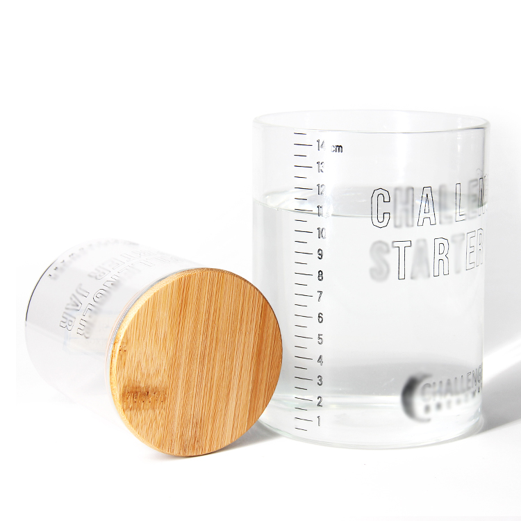 Clear Leaf Free Food Borosilicate Glass Storage Bottles Jars Containers with Bamboo Lid