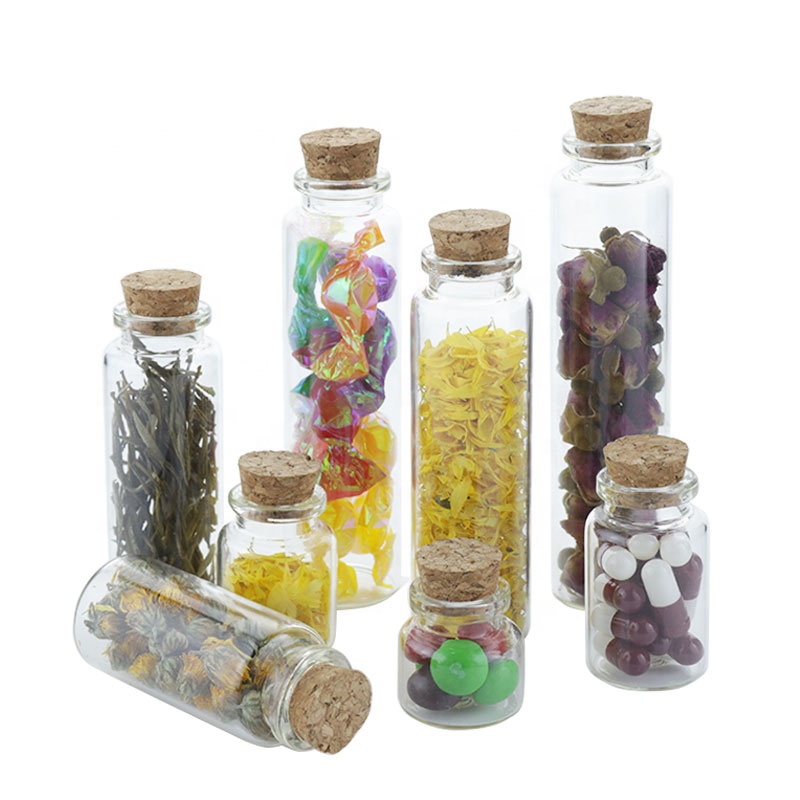 Clear Mini Glass Wishing Bottle With Cork For Decoration