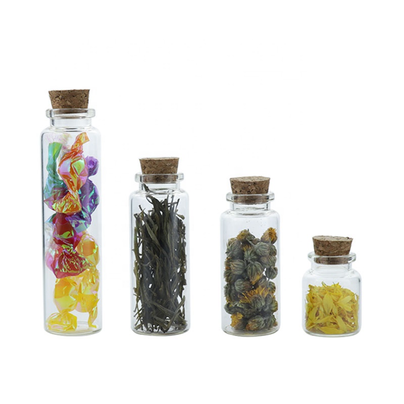 Clear Mini Glass Wishing Bottle With Cork For Decoration