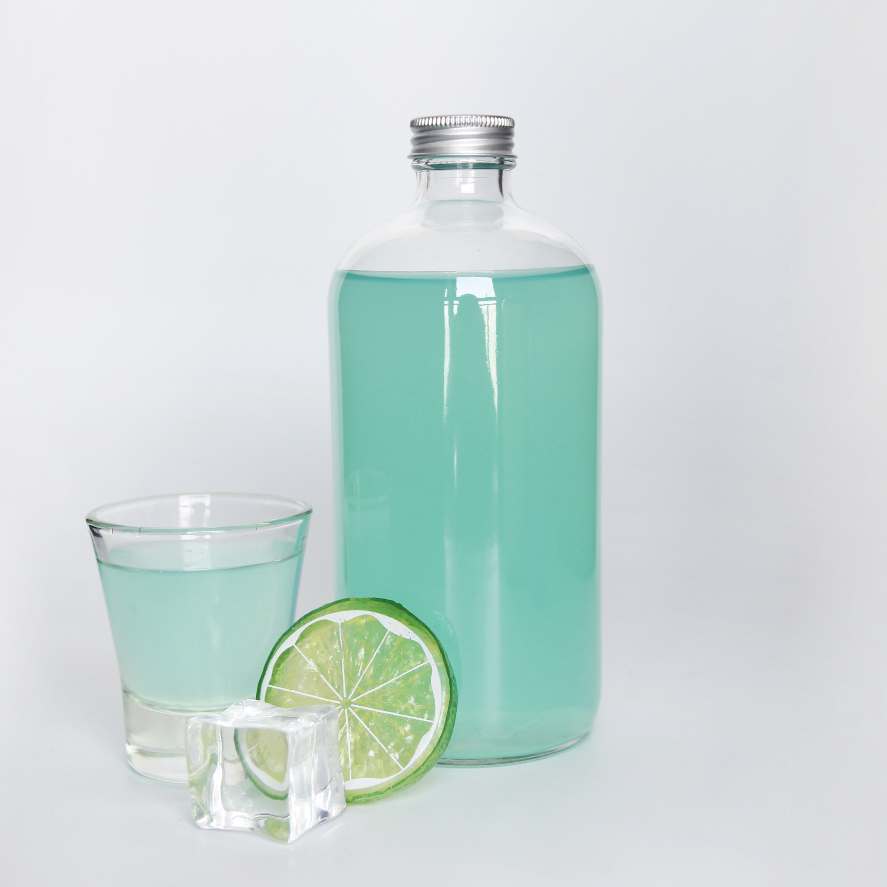 Clear Or Frosted 350ml 500ml 12oz 16oz Glass Round Bottle With Aluminium Lid For Juice Fruit Wine Kombucha Printing Logo