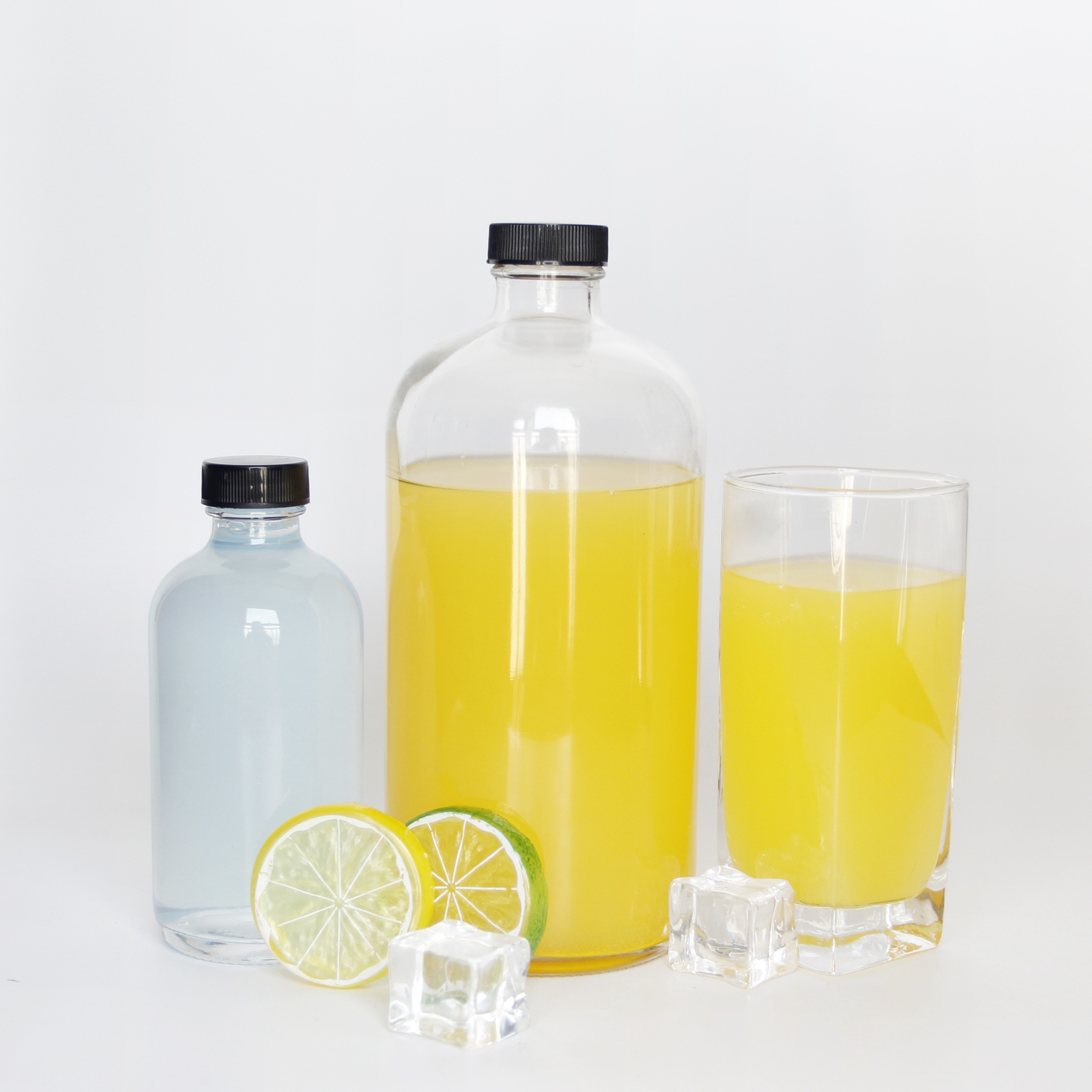 Clear Or Frosted 350ml 500ml 12oz 16oz Glass Round Bottle With Aluminium Lid For Juice Fruit Wine Kombucha Printing Logo
