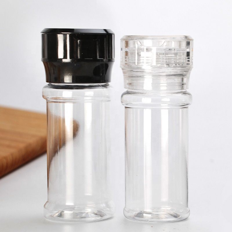 Clear PET 80ml 90ml 100ml pepper bottle Shaker Mini plastic spice shaker bottle salt bottle packaging