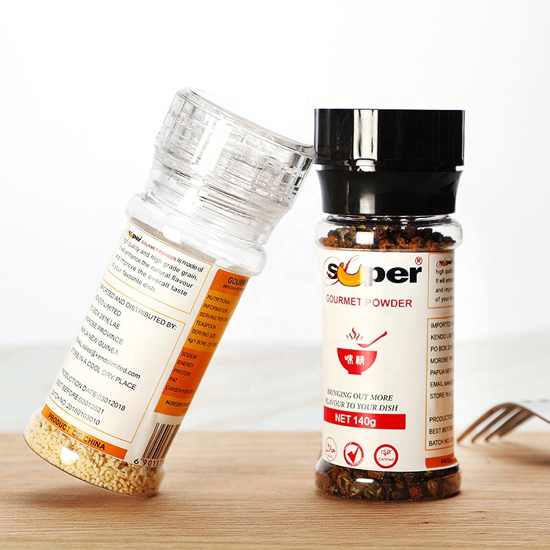 Clear PET 80ml 90ml 100ml pepper bottle Shaker Mini plastic spice shaker bottle salt bottle packaging