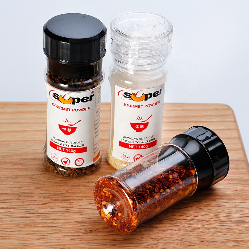 Clear PET 80ml 90ml 100ml pepper bottle Shaker Mini plastic spice shaker bottle salt bottle packaging