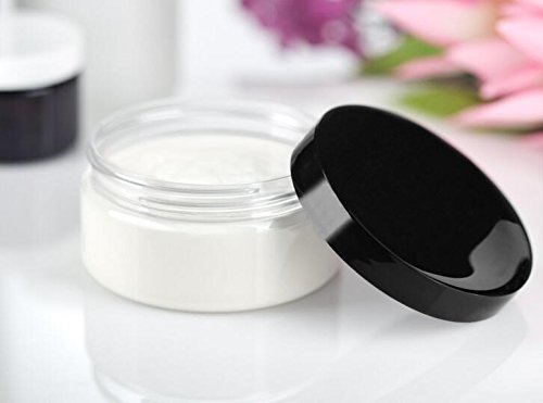 Clear PET Plastic BPA Free Refillable Low Profile Jar 8oz 250ml Empty Cosmetic Containers Cases with Black Lid for Lip Balm