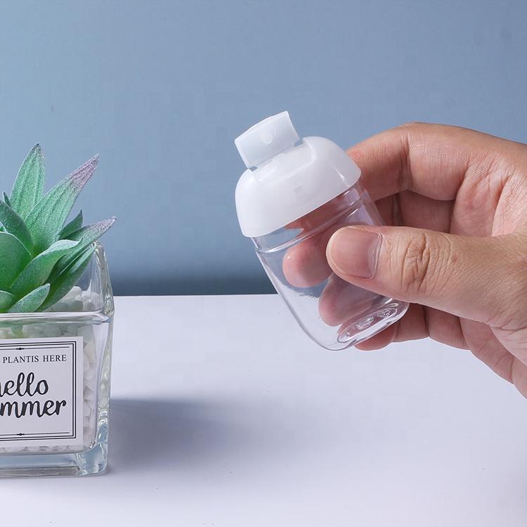 Clear PET small volume pet hand wash empty bottle disinfectant bottle with flip cap disc cap