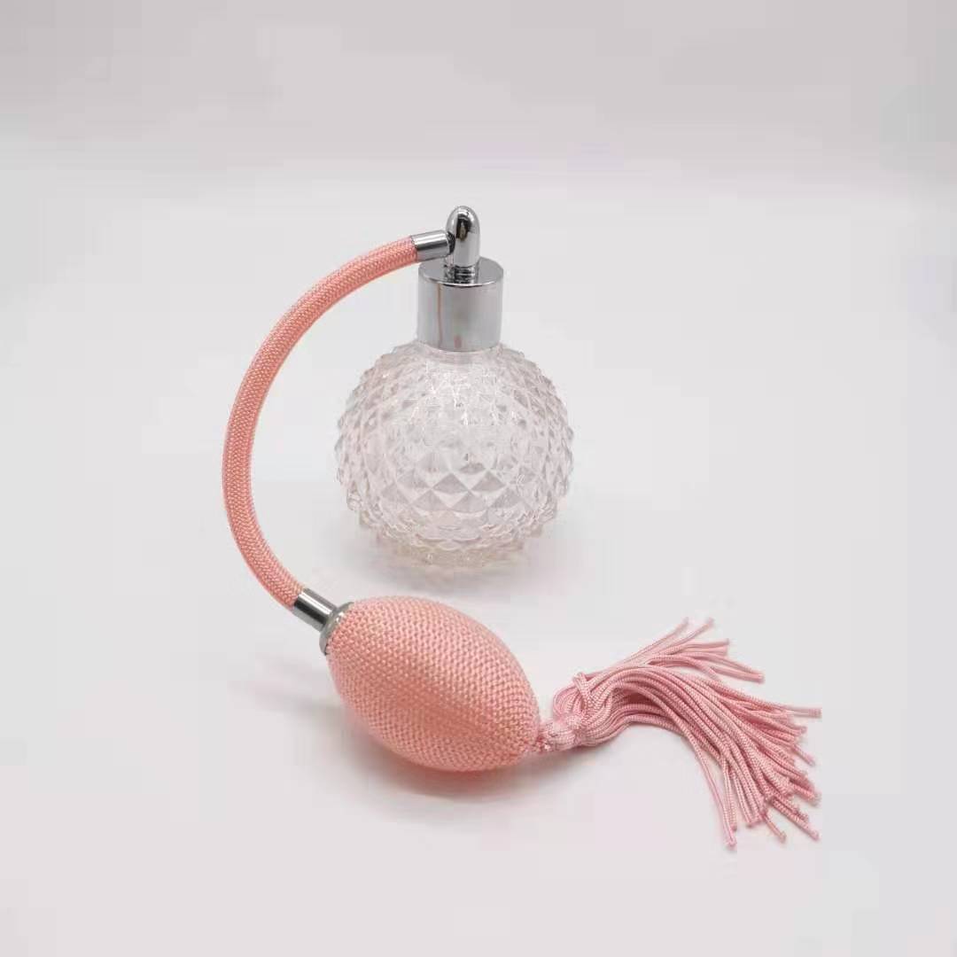 Clear Pineapple Shape Bottle Custom Colorful Straw Alloy Perfume Bottle Bulb Atomizer